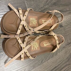 Studded Nude/Tan Strappy Sandals